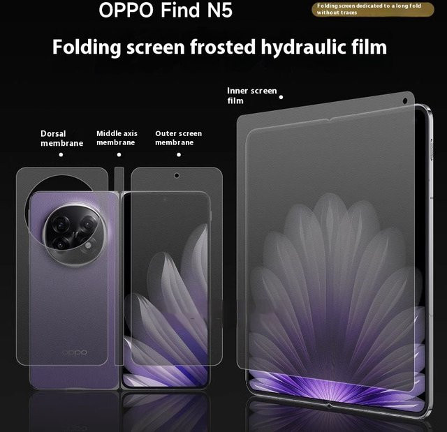 4-in-1 Matte Hydrogel TPU-Displayschutzfolie für Oppo Find N5, Find N2 und Find N3 inklusive Scharnieraufkleber, Transparent - Bild 1