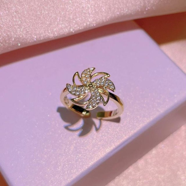 YIRAN Jewelry Ohrringe, Windrad-Ohrstecker, Diamant, Zirkonia, Kupfer, Damen - Bild 1