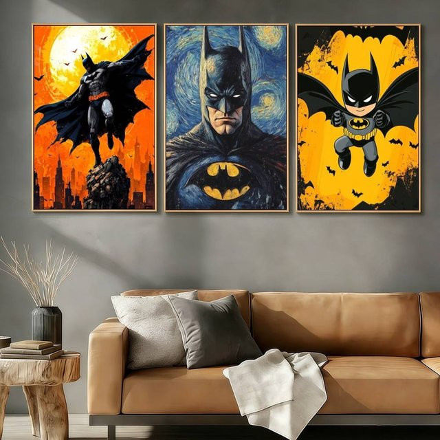 Warner Bros. Batman Retro-Vintage Wandaufkleber Kunstdruck in Multicolour B: 21,0 cm, H: 30,0 cm - Bild 1