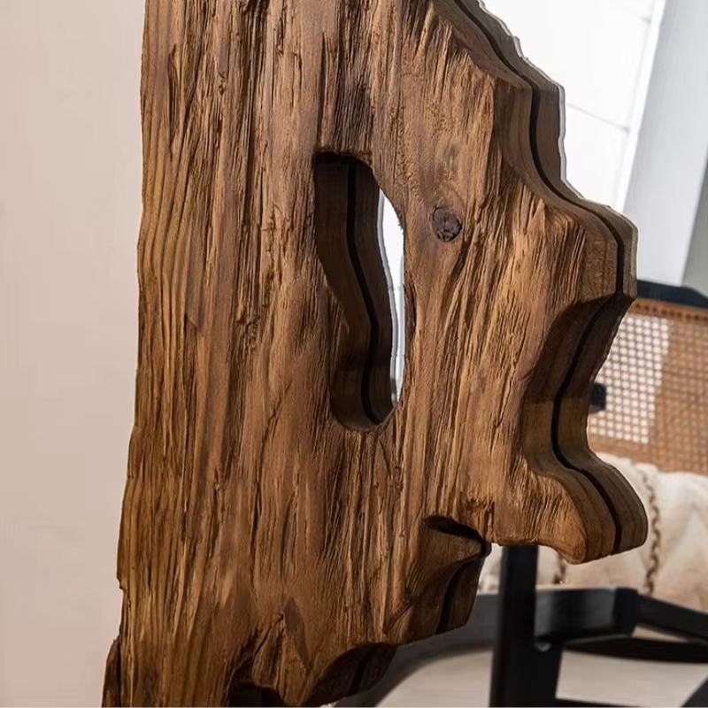 MLG Ganzkörperspiegel aus Holz im Mid-Century-Stil, freistehender Standspiegel in Braun, Rechteckig, H x B x T: 160 x 90 x 160 cm - Bild 5