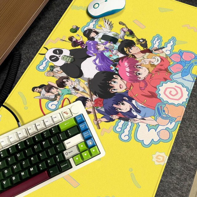 Anime R-Ranma Mauspad XXL Rutschfeste Gamer Schreibtischunterlage in Schwarz, B/T: 90 x 40 cm - Bild 1