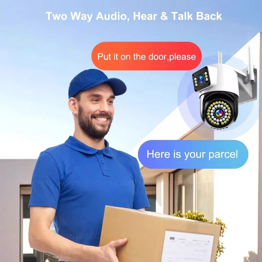 Yoosee 4K 8MP Dual-Lens Sicherheitskamera mit Dual-Bildschirm, Farbe-Nachtsicht, Auto-Tracking und Zwei-Wege-Audio, wasserdicht, Farbe: Weiß - Bild 6