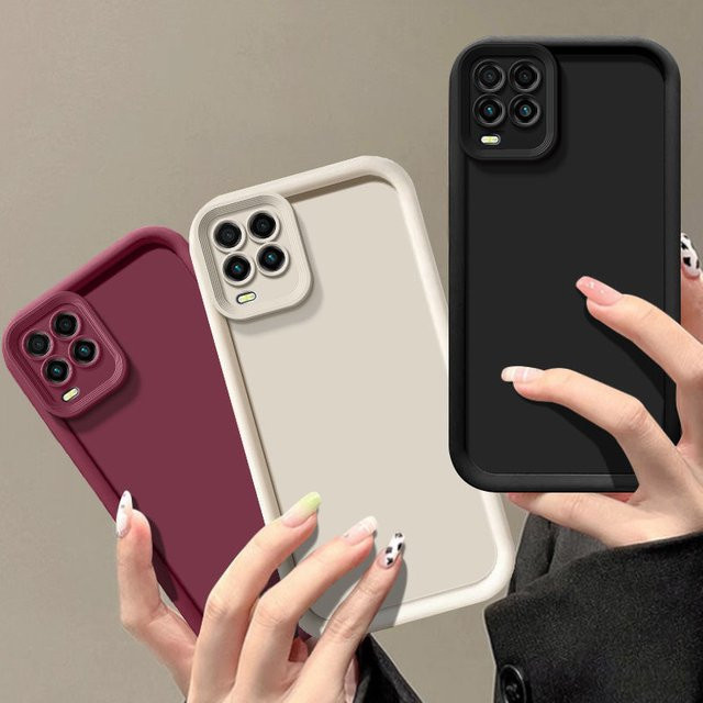 Luxuriöse matte Handyhülle für Realme Narzo 30 5G, Realme 8 8S 5G, V13, Q3i, Q3 5G in Schwarz mit Sturzschutz - Bild 1
