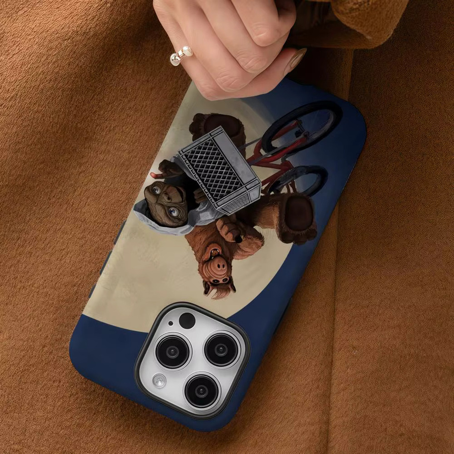 A-Alf Handyhülle TV-Serie für iPhone 17 16 15 14 13 12 Pro Max Plus in Weiß mit glänzender HD-Doppelschicht-Flüssighartschale - Bild 4