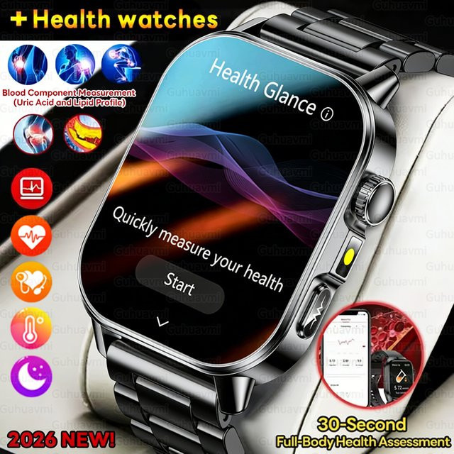 GUHUAVMI Smartwatch, AMOLED HD-Display, Bluetooth, Unisex - Bild 1