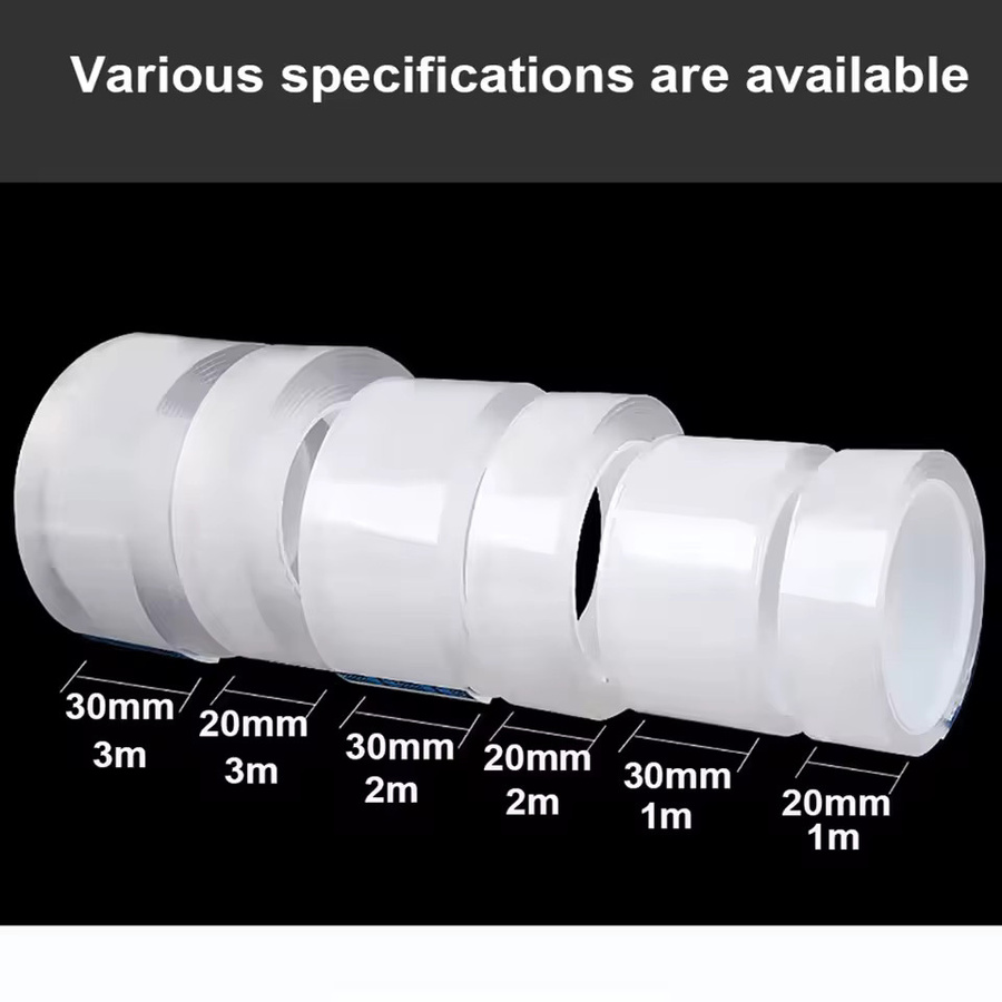 Nano Super Strong doppelseitiges Klebeband, wasserfestes und wiederverwendbares transparentes Klebeband, hitzebeständig für Zuhause und Badezimmer - Bild 3