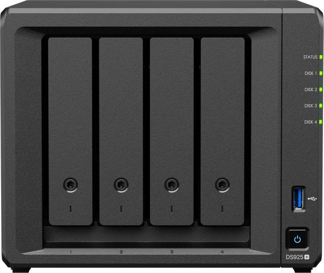 Synology DS925+ NAS mit Ethernet/LAN und NVMe/M.2 in Schwarz - Bild 1