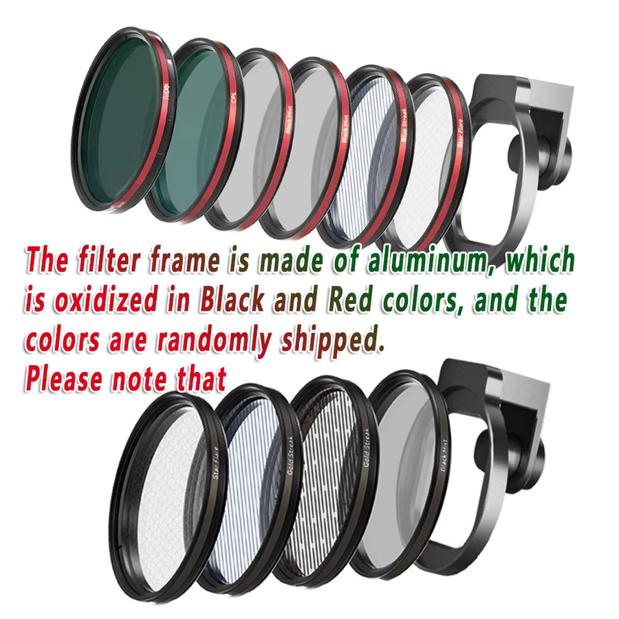 OBKEY Mobile Universal Clip Handy Filter Set mit CPL Filter und Sternenlicht Effekt in Schwarz und Gold für Nikon Sony Canon Kamera Objektive - Bild 4