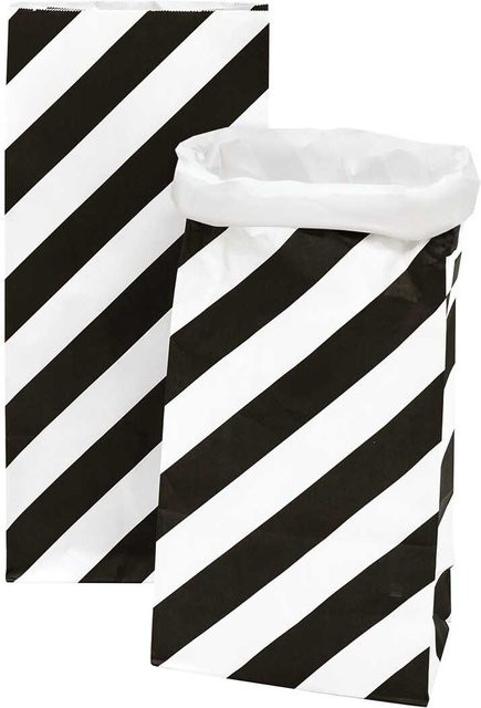 Rico Design Paper Poetry Maxi-Blockbodenbeutel M Streifen, 2 Stück, Schwarz-Weiß, B: 51 cm, T: 23 cm, H: 13,5 cm - Bild 1