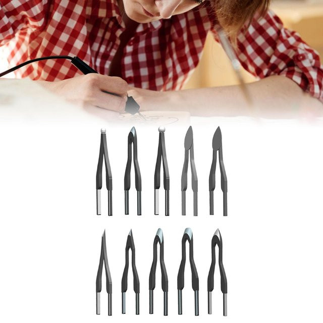 Homyl Pyrographie-Stifte Set für hocheffizientes Brennen und Prägen in Schwarz, 10 Stück - Bild 1