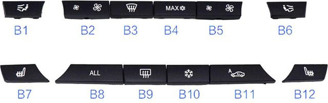 Wosawe Outdoor Sports 12er Set Ersatz-Tastenkappen für BMW 5 6 7 F10 F01 F12 Heizungsschalter in Schwarz (61319313923) - Bild 1