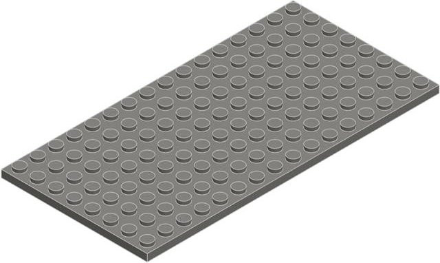 10-teiliges Set Grundplatte Bausteine 8x16 Noppen silber - Bild 1