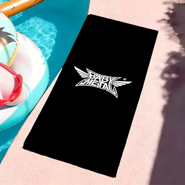 B-Babymetal Mikrofaser Handtuch von JMG Household Supplies, schnelltrocknend und sandfrei, Farbe: Schwarz, B/H: 60 x 35 cm - Bild 1