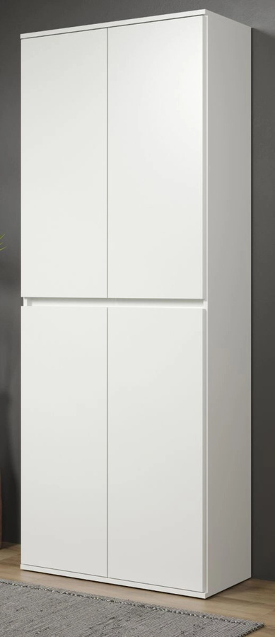 Garderobenschrank Metro von TOP.FURN in Weiß, moderner Schuhschrank mit Kleiderstange und Regalböden, Breite: 74 cm, Höhe: 191 cm, Tiefe: 34 cm - Bild 1