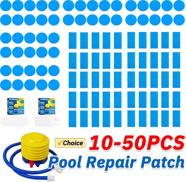 JOCESTYLE Schwimmbad Reparatur Kit mit 10 Stück multifunktionalen PVC Unterwasser Reparatur Patches in Blau - Bild 1