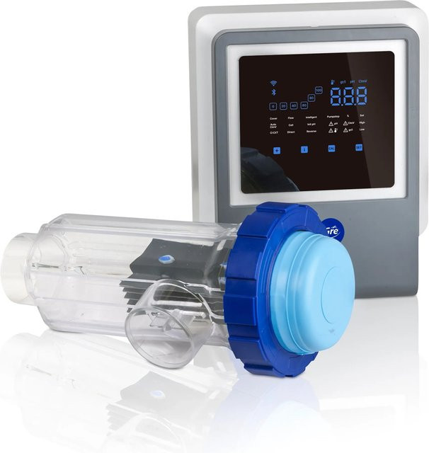 Gre 3 in 1 Salzelektrolyseanlage zur Wasserdesinfektion für Pools bis zu 100 m³, Grau - Bild 1