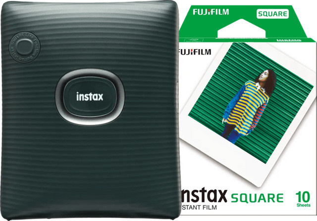 Fujifilm Instax Square Link Smartphone Drucker in Grün inklusive 10 Stück Instax Square Film White via Bluetooth - Bild 1