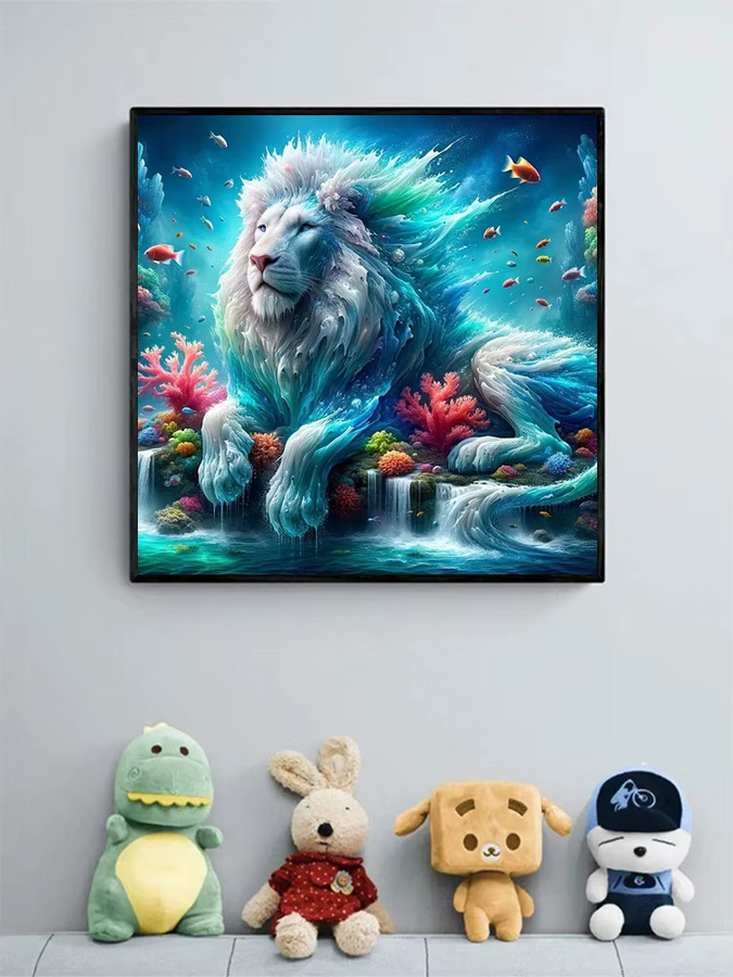 EverShine Diamond Painting Löwe im Ozean DIY Stickerei Set mit Rundbohrern in Multicolour, B/H/T: 20 x 20 x 20 cm - Bild 4