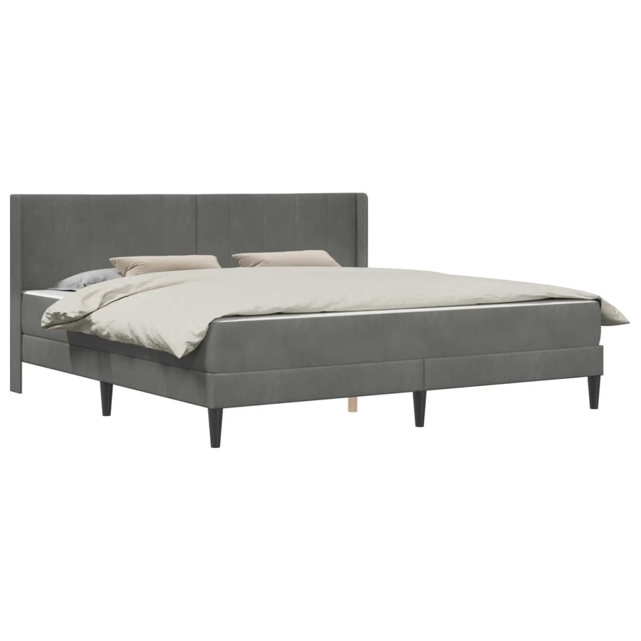 vidaXL Bettrahmen aus Samt in Grau, B/H: 180 x 202 cm - Bild 2