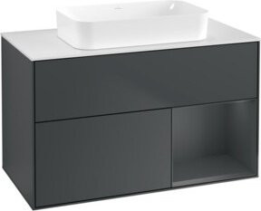V&B Waschtischunterschrank Finion mit Wandbeleuchtung, Breite: 100 cm, Lackiert - Bild 1