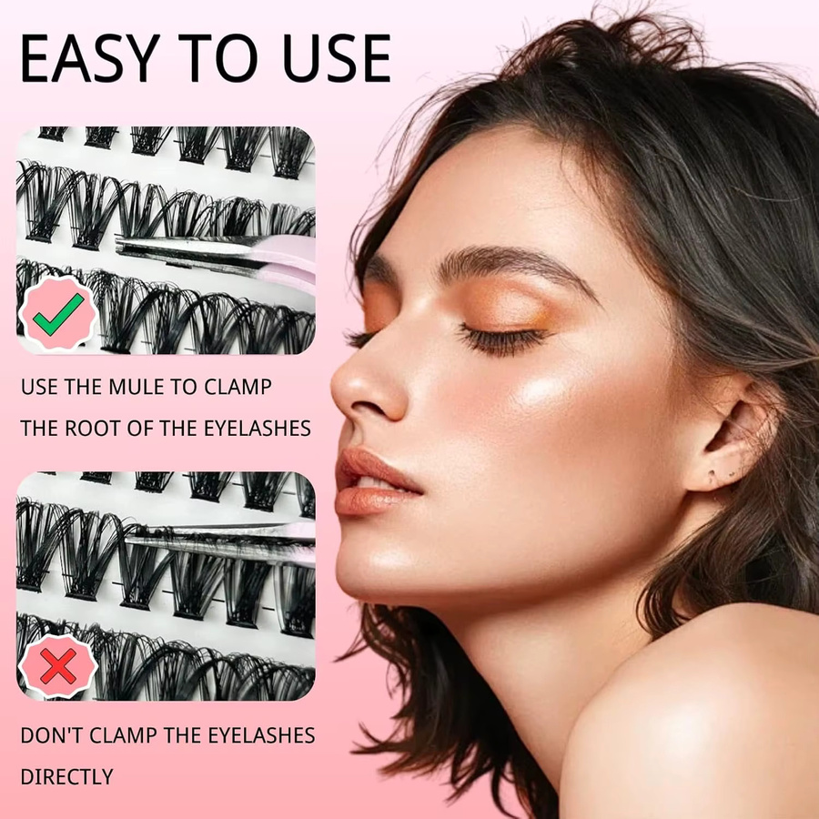 ORREUI Wimpernverlängerungen Einzelwimpern, 30-100D, C-Curl, Hybrid - Bild 4