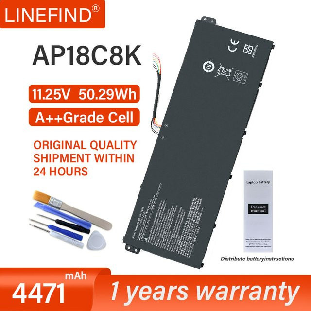 Acer Laptop-Akku AP18C8K AP18C4K in Schwarz für Acer Aspire 5 A515-43 und A515-44 - Bild 1