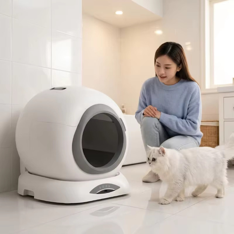MIAOERDUO Automatische Katzentoilette mit App-Steuerung, selbstreinigendes Smart Pet WC, Weiß, 65L - Bild 2