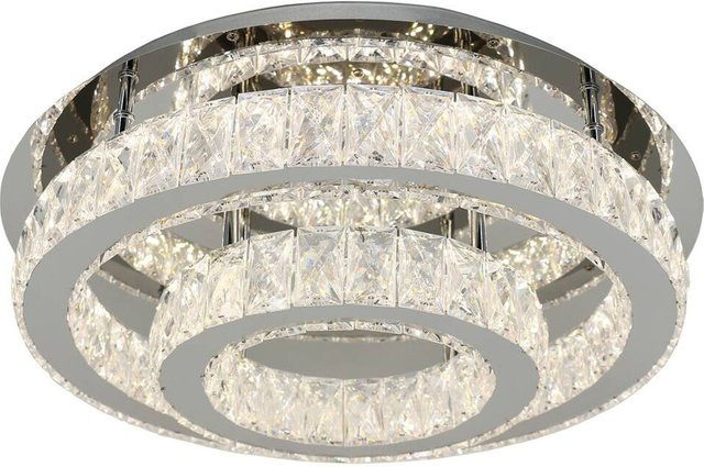 Pocoline LED-Deckenleuchte Hanna in Chrom, modern und rund, Farbe Silber, B/H/T: 50 x 15,5 x 50 cm - Bild 1