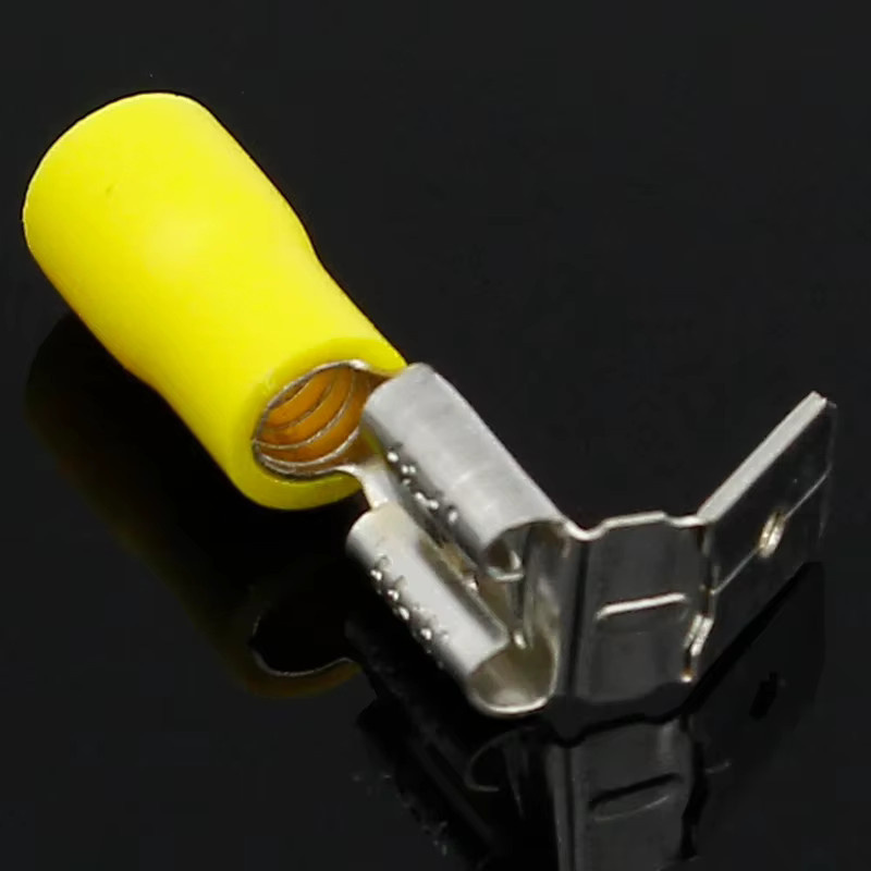 20 Stück ELECAPITAL Crimpverbinder Piggyback Female Spade Connector Terminals aus Messing in Gelb mit 6,3 mm Anschlussweite - Bild 2