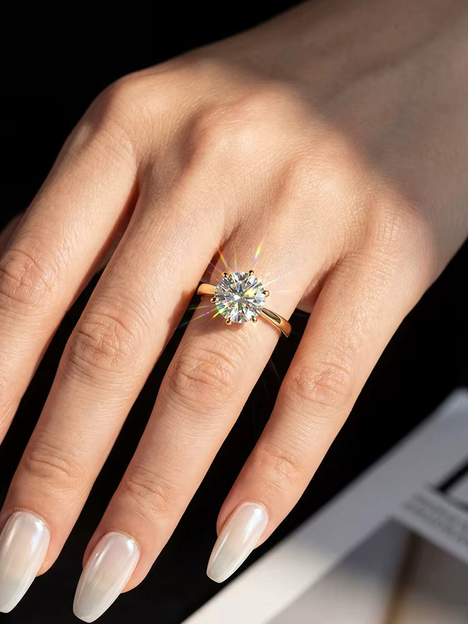 Stylever Moissanit-Diamantring, 925 Silber, Damen - Bild 3