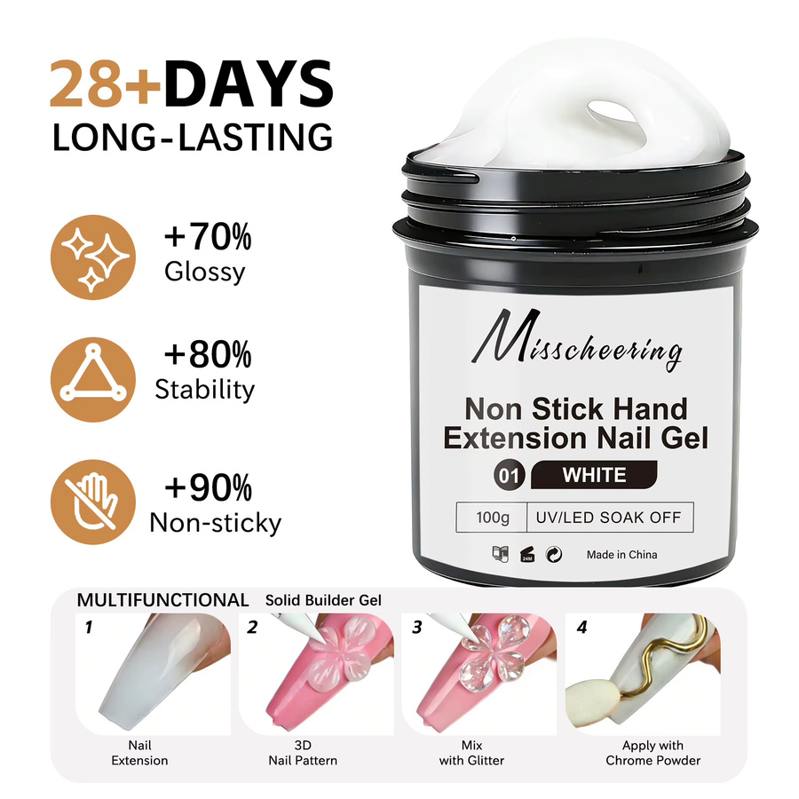Misscheering Nagelgel, Weiß, 100 g, Glänzend - Bild 3