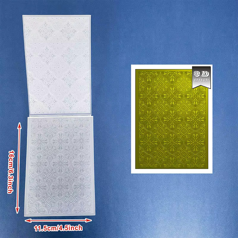 3D-Ordner mit Retro-Fliesenstruktur und Kunststoffprägung als Bastelvorlage für DIY-Sammelalben und Kartenherstellung - Bild 2