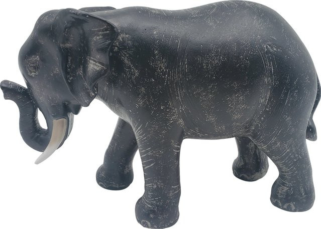 Gartenfigur Elefant aus Polyresin in Grau, Höhe: 16,5 cm - Bild 1