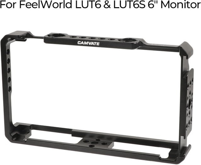 Camvate Director's Monitor Käfig Halterung mit Schuhhalterung und Arri-Positionierungsstiften in Schwarz für Feelworld LUT6 und LUTs6 6 Zoll Monitore - Bild 1