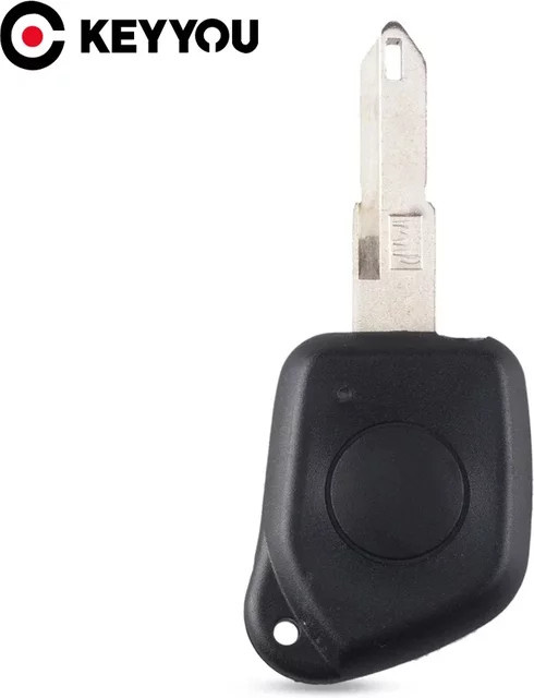 KEYYOU Ersatz-Fernschlüsselgehäuse mit 1 Taste für Peugeot 106 205 206 306 405 406, Schwarz, mit ungeschnittener Klinge - Bild 1
