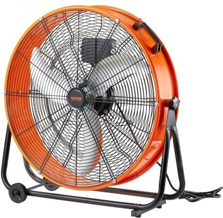 VEVOR Industrie-Standventilator High Velocity mit 3 Geschwindigkeiten und Timer, 61 cm Durchmesser, Orange - Bild 1
