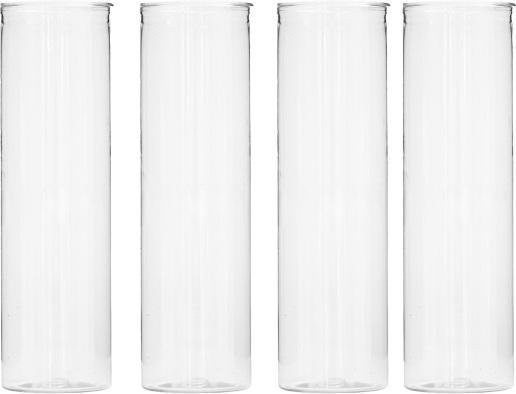 Aunel Set aus 4 modernen Zylinder Vasen aus Kunststoff, transparent, rund für Tischdekoration bei Hochzeiten und Partys - Bild 1