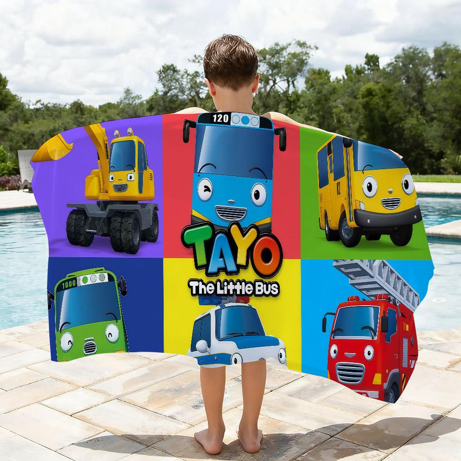 Tayo Der kleine Bus Kind Wollhandtuch Strandtuch Multicolor B: 30 cm, H: 60 cm - Bild 3