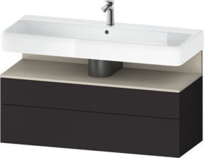 Duravit Waschtischunterschrank Qatego Wandmontiert Schwarz Matt B/T/H: 119 x 47 x 59 cm - Bild 1