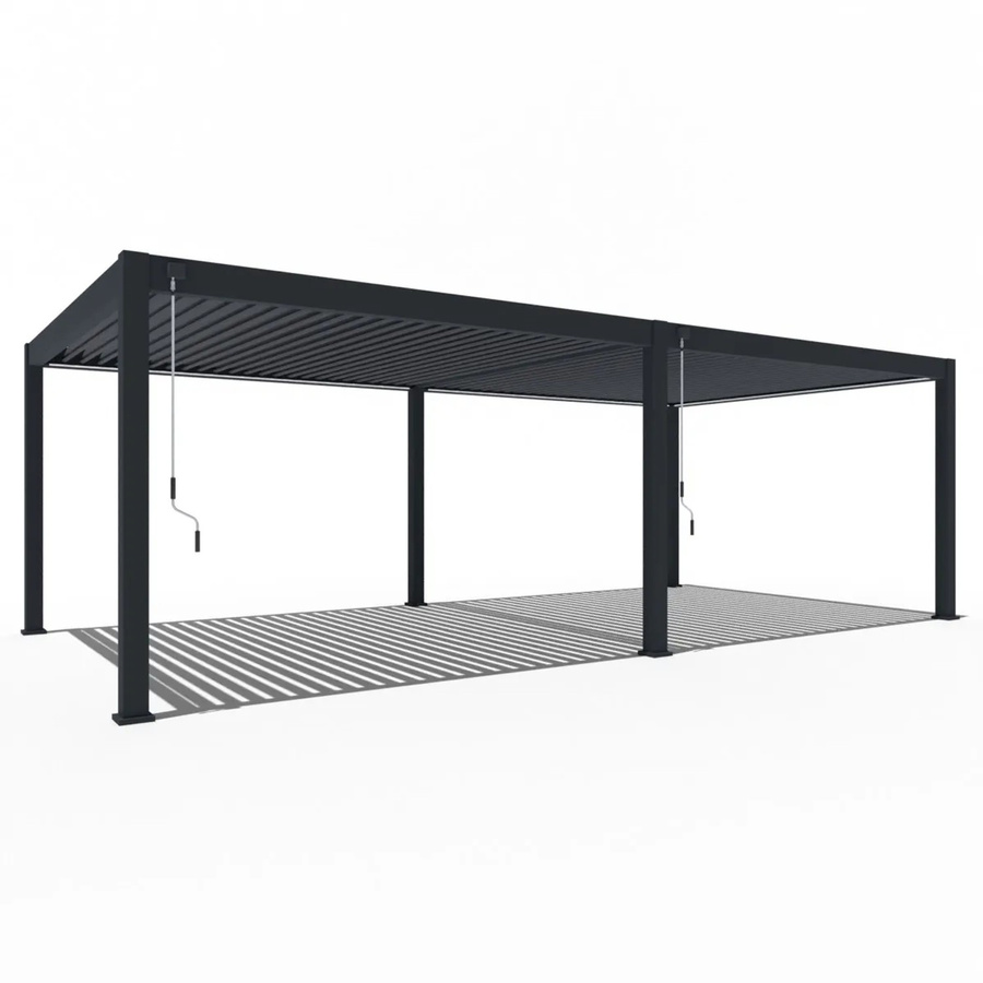 Weide Deluxe Plus Aluminium Pavillon mit Lamellendach in Anthrazit, B/T: 800 x 400 cm, freistehend - Bild 2