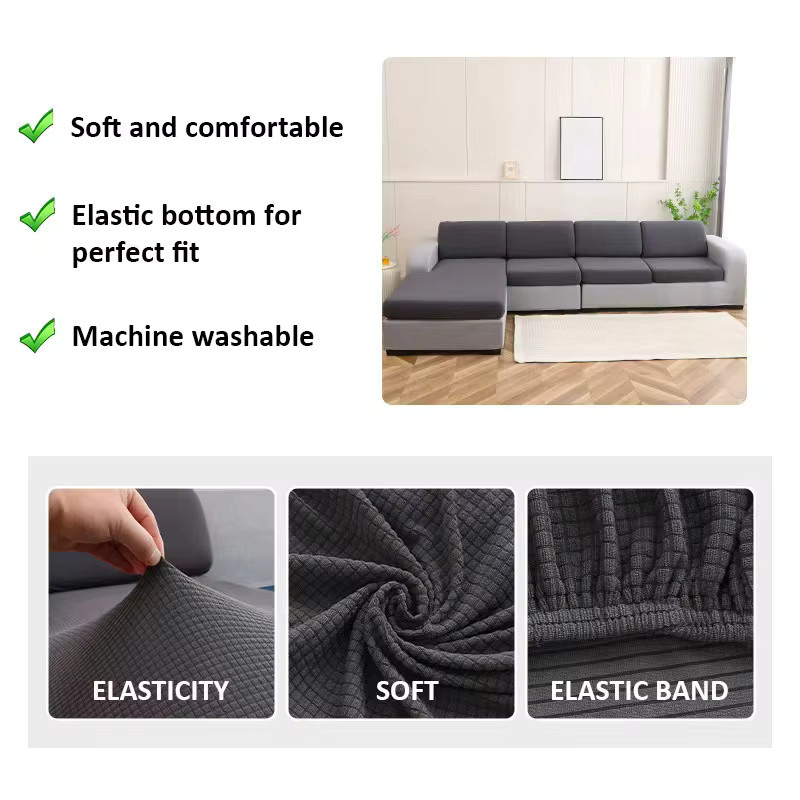 Elastischer Sofabezug in einfarbigem Design, waschbarer Schonbezug für dein Sofa - Bild 2
