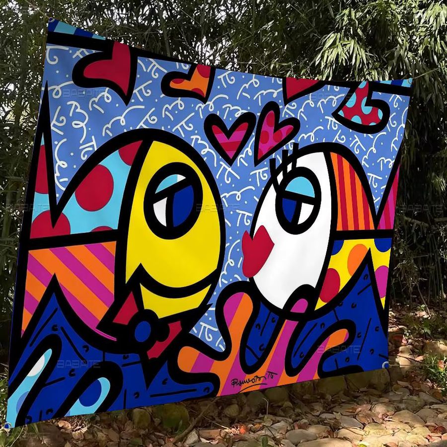 Britto Art Cartoon Flagge Wandbehang Multicolor als Wanddekoration - Bild 3