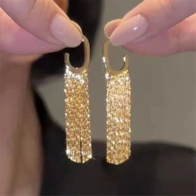 laoloutian Ohrringe, Gold Silber, Quaste, Damen - Bild 1