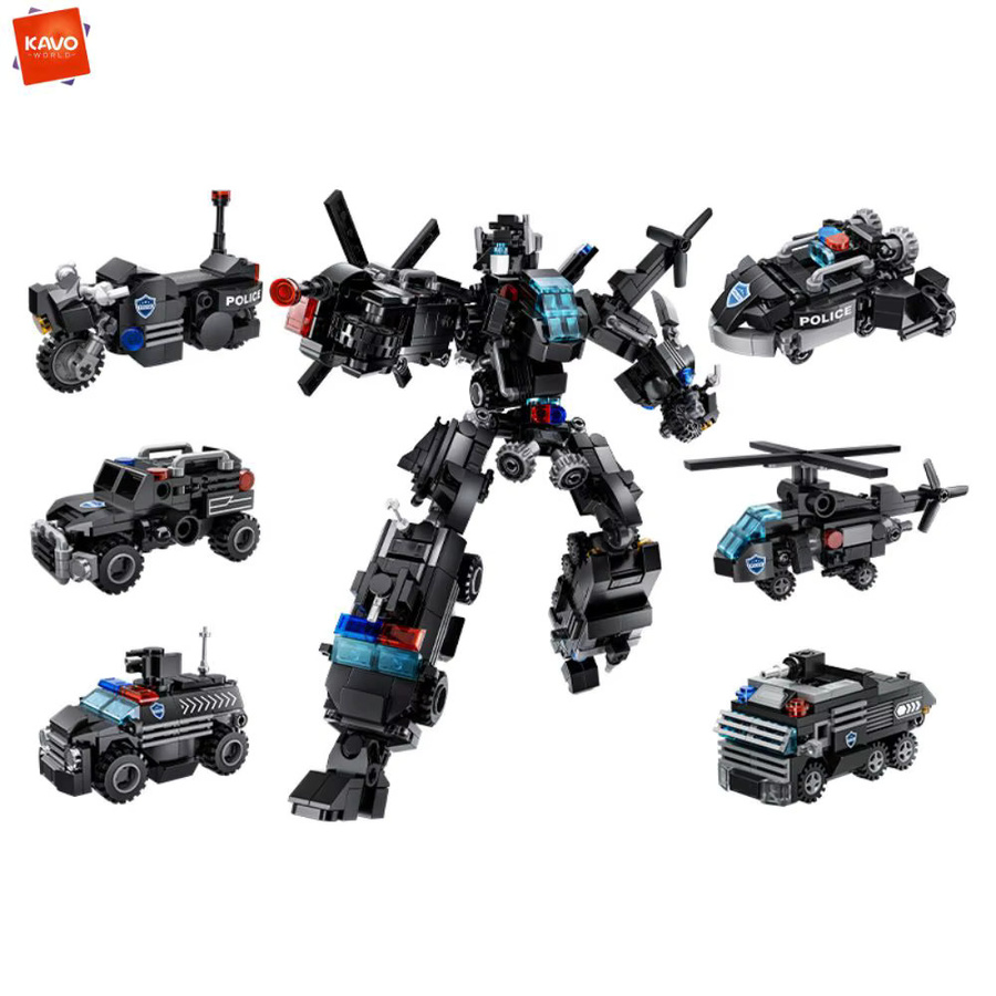 KAVOWORLD Polizei-Actionfigur, Baustein-Set, 691 Teile - Bild 6