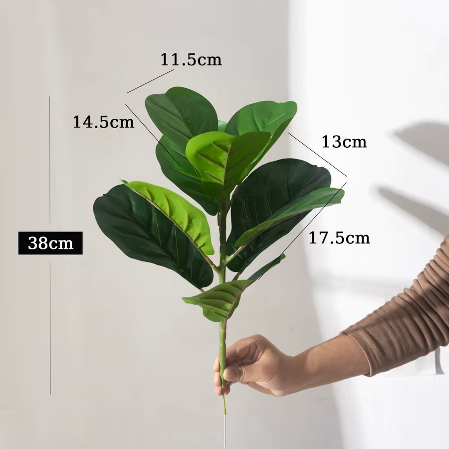 Künstliche Ficus Pflanze Kmitang Banyan Baum mit 9 Blättern in Grün, Höhe: 38 cm - Bild 3