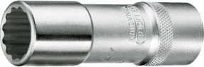 Gedore Steckschlüsseleinsatz D 19 L 3/4AF mit 1/2 Zoll Aufnahme, UD-Profil, Farbe Silber - Bild 1