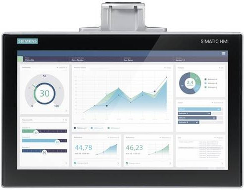 Siemens 6AV2128-3QB27-0AX0 SPS-Bedienpanel in Schwarz und Silber mit Ethernet/LAN - Bild 1