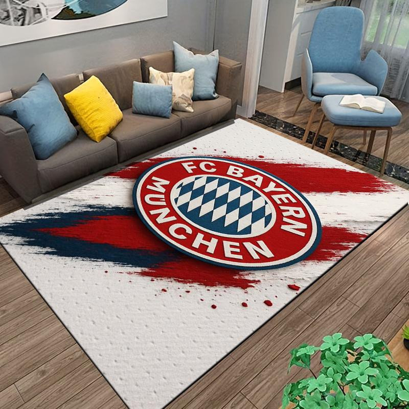 FC Bayern München Logo Teppich von Pacific Home Textiles mit Pinselstrich-Design in Rot und Blau, B/H: 60 x 40 cm - Bild 7