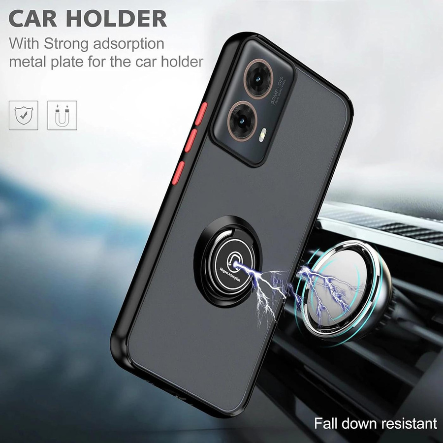 Armor Matte Schutzhülle für Motorola Moto G-Serie mit Ringhalter, stoßfestes Cover in Schwarz und Transparent - Bild 5
