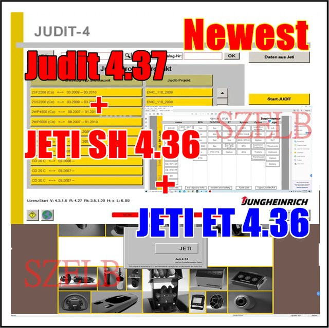 JETI-Jungheinrich 3-in-1 Software Paket mit Judit-4 Diagnosesoftware v4.37, JETI ET Teile 4.36 und JETI SH Reparaturhandbuch 4.36 zur Online-Installation - Bild 1